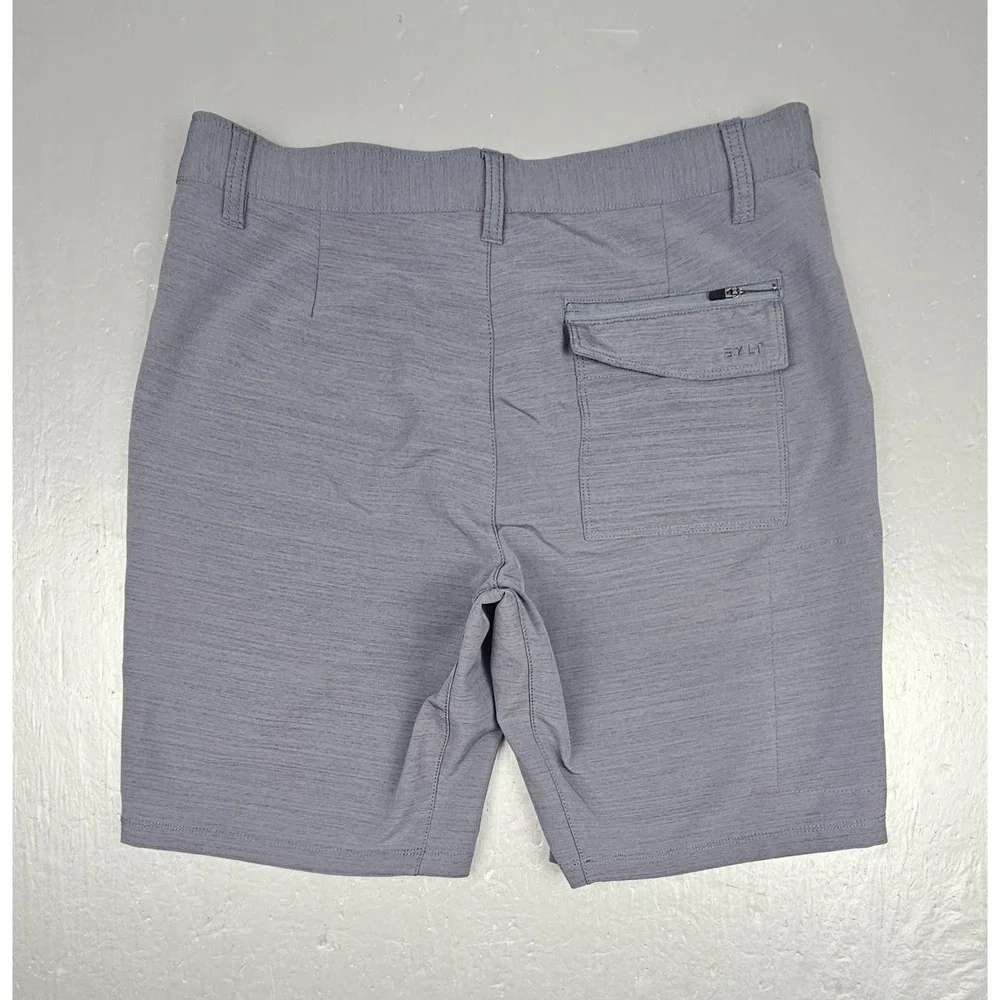 Bylt Shorts Mens Large Kinetic Gray Stretch Waist Water Resistant Active Outdoor